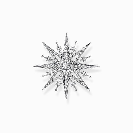 STERLING SILVER ZIRCONIA STAR BROOCH
