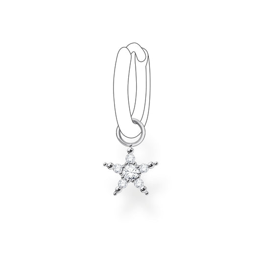 STERLING SILVER ZIRCONIA STAR EAR PENDANT