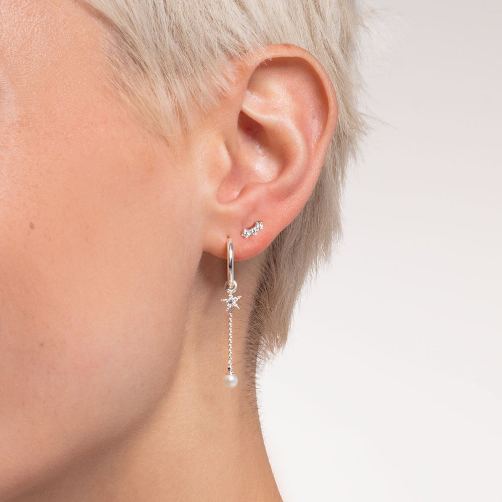 STERLING SILVER ZIRCONIA STAR EAR PENDANT