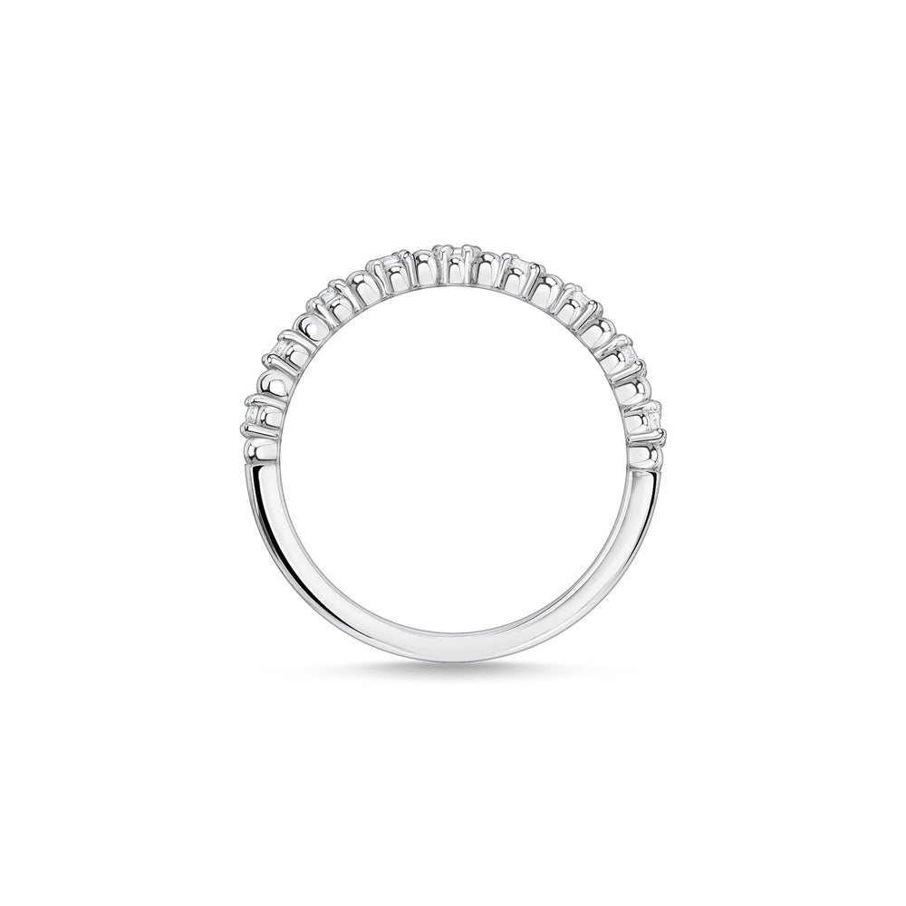 STERLING SILVER ZIRCONIA X CROSSOVER DOTS RING