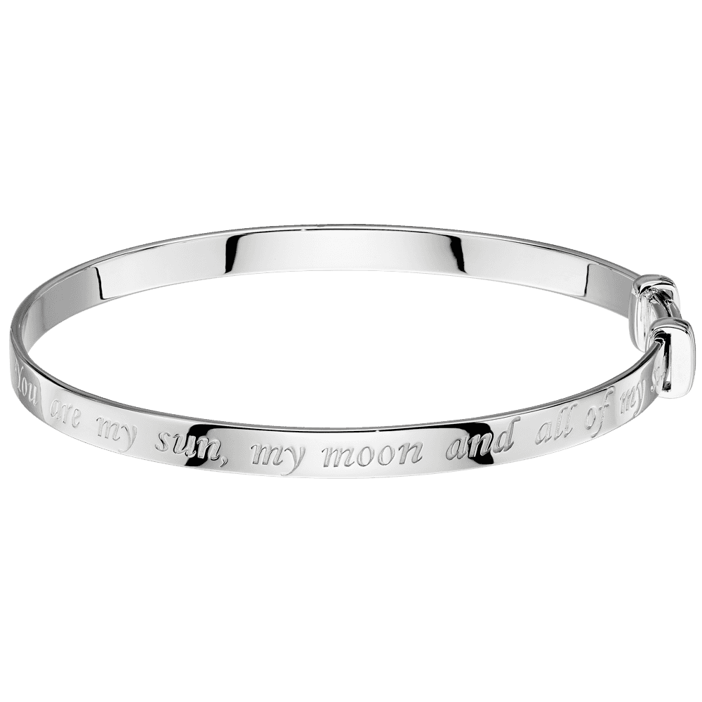 STERREN STERLING SILVER SUN & MOON BANGLE - ADULT SIZE