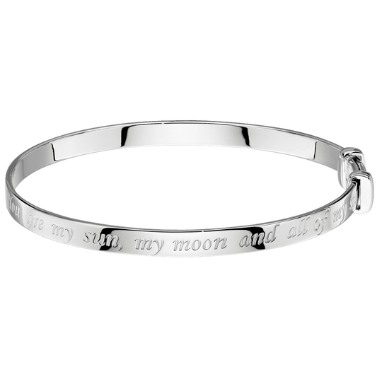STERREN STERLING SILVER SUN & MOON BANGLE - ADULT SIZE