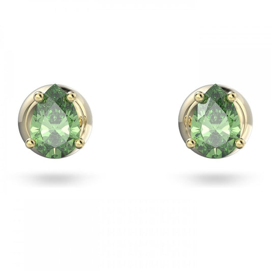 STILLA GREEN PEAR CUT GOLD TONE STUD EARRINGS