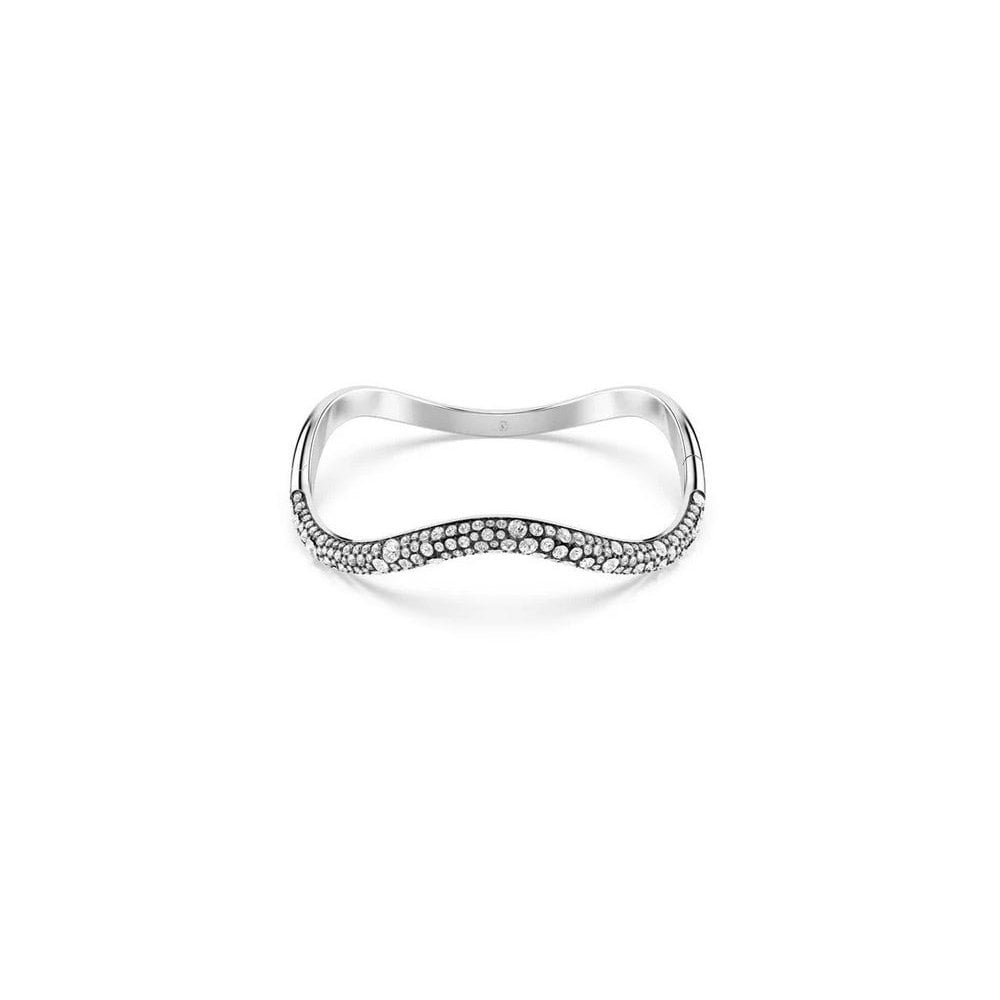 SUBLIMA RHODIUM FINISHED, ROUND CUT STONES BANGLE