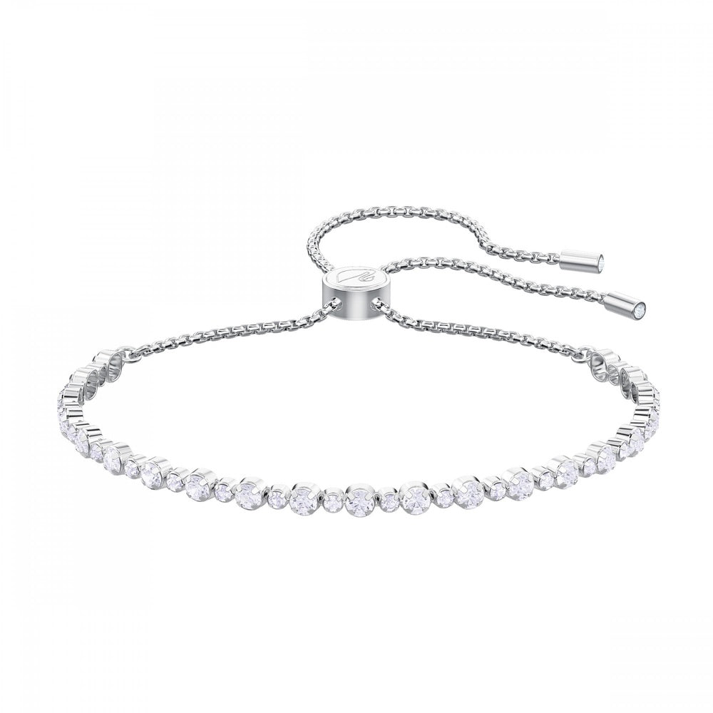 SUBTLE BRACELET, WHITE SWAROVSKI CRYSTALS, RHODIUM PLATED