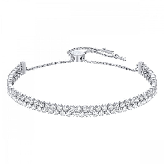 SUBTLE BRACELET, WHITE SWAROVSKI CRYSTALS, RHODIUM PLATED