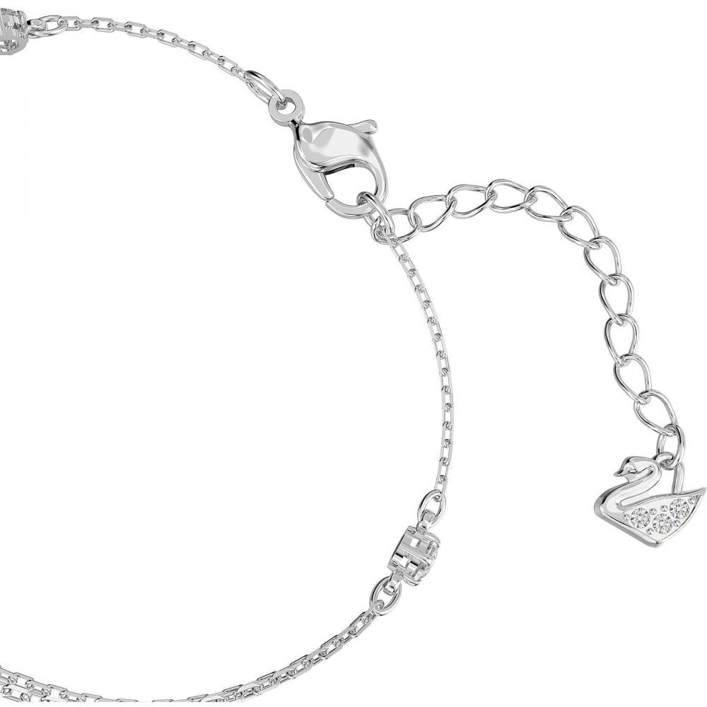 SUNSHINE SILVER RHODIUM FINISHED PINK CRYSTAL ADJUSTABLE BRACELET