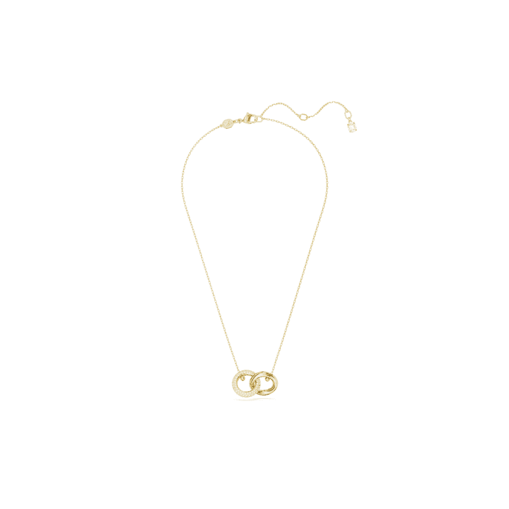 SWAROVSKI DEXTERA INTERLOCKING LOOP WHITE GOLD-TONE PLATED PENDANT