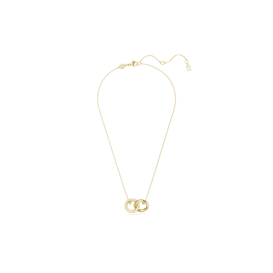 SWAROVSKI DEXTERA INTERLOCKING LOOP WHITE GOLD-TONE PLATED PENDANT