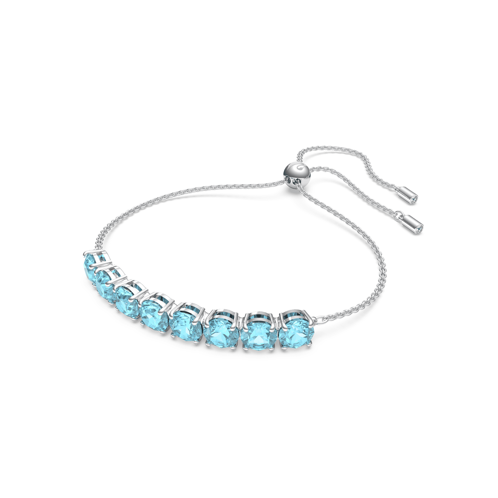 SWAROVSKI EXALTA BRACELET AQUAMARINE CRYSTALS RHODIUM PLATED