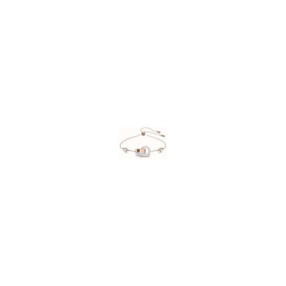 SWAROVSKI HOLLOW INTERLOCKING LOOP ROSE GOLD BRACELET