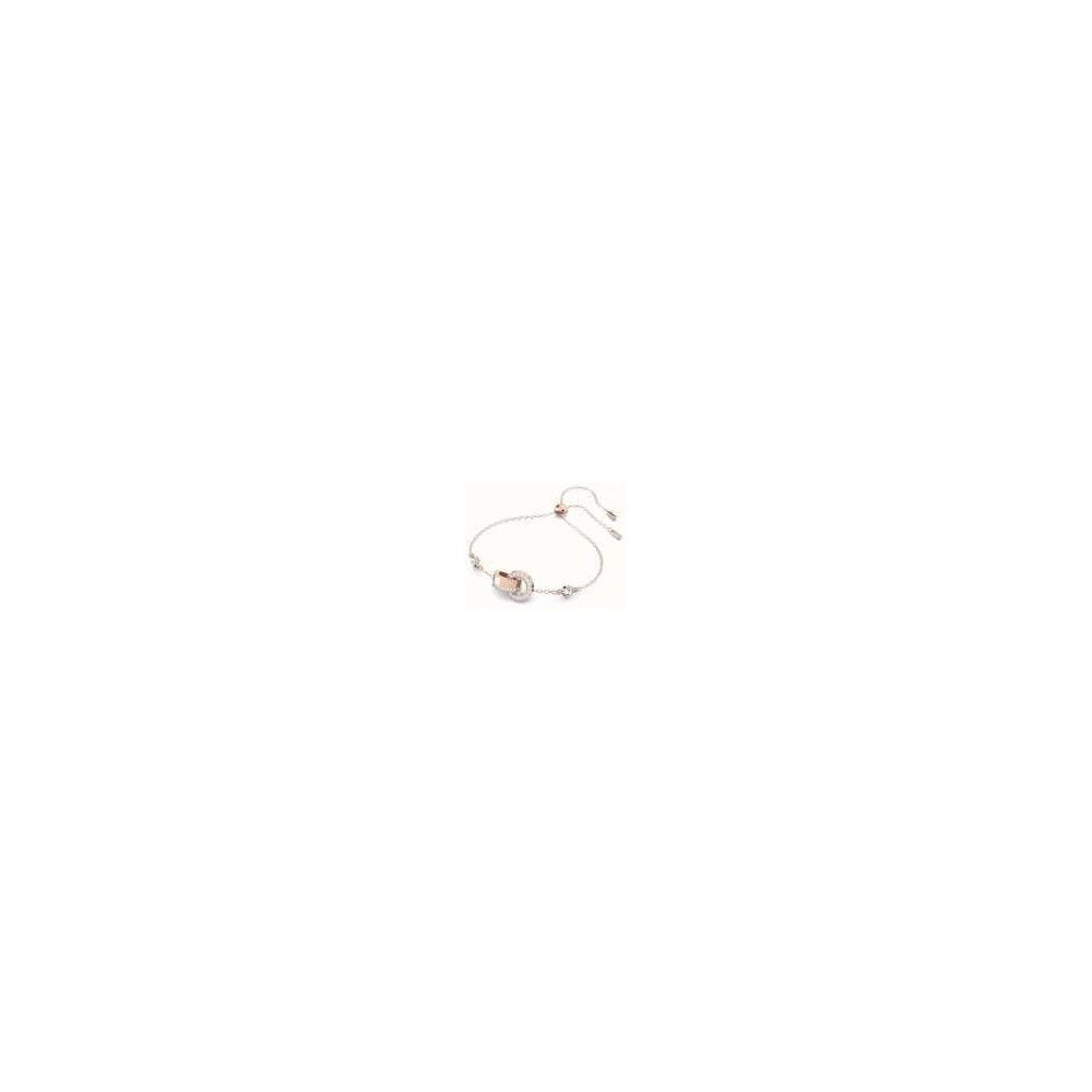 SWAROVSKI HOLLOW INTERLOCKING LOOP ROSE GOLD BRACELET