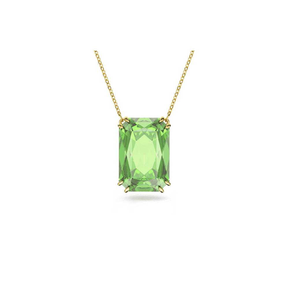 SWAROVSKI MILLENIA OCTAGON CUT GREEN GOLD-TONE PLATED PENDANT