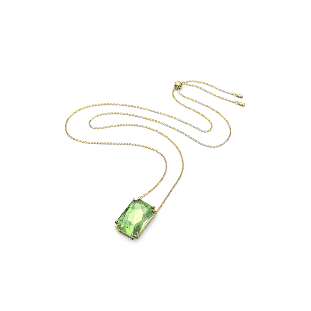 SWAROVSKI MILLENIA OCTAGON CUT GREEN GOLD-TONE PLATED PENDANT