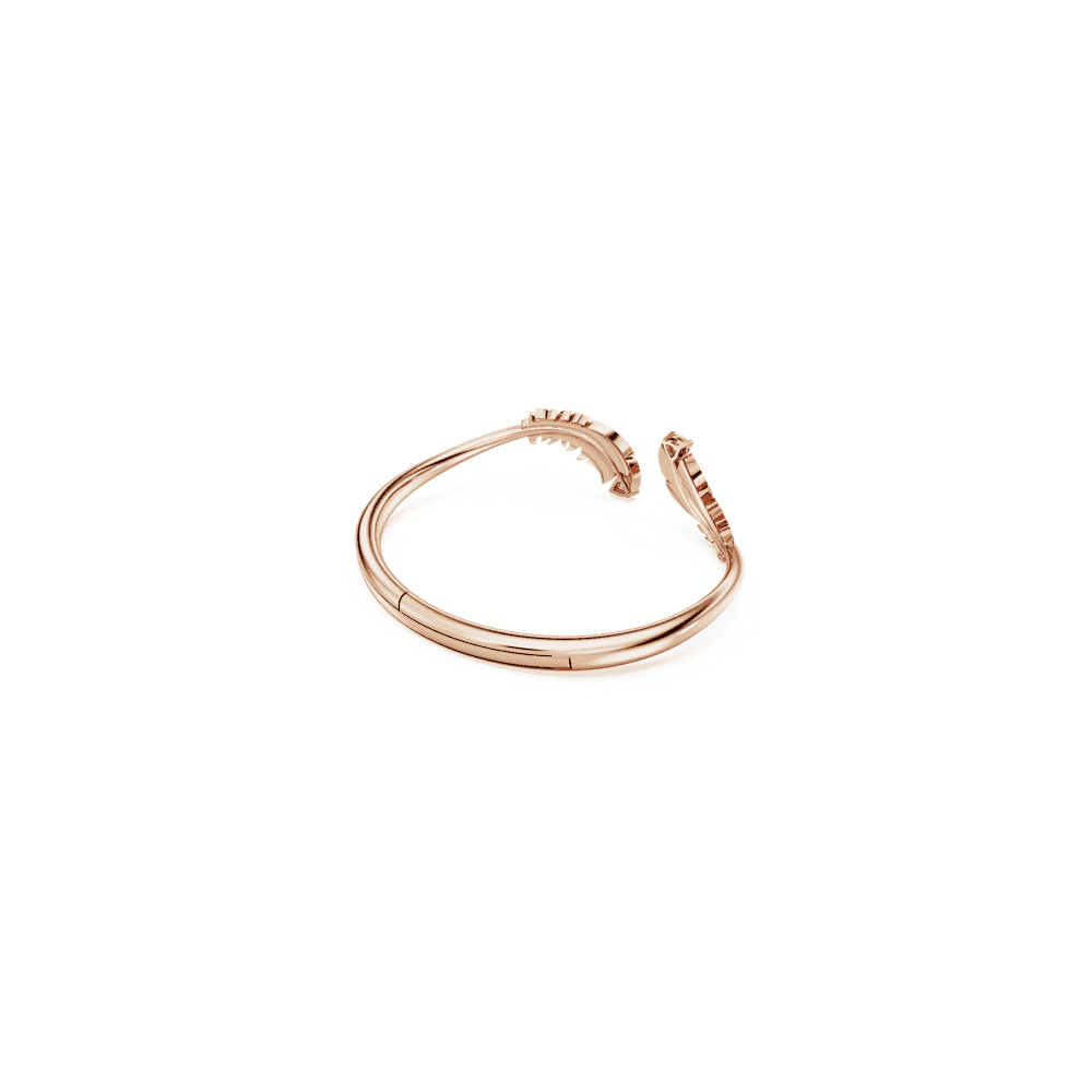 SWAROVSKI NICE FEATHER WHITE ROSE GOLD-TONE PLATED BANGLE