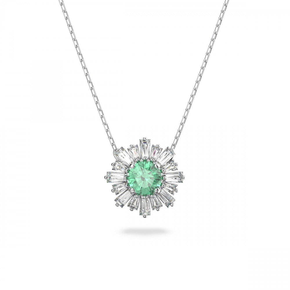 SWAROVSKI SUNSHINE GREEN PENDANT RHODIUM PLATED