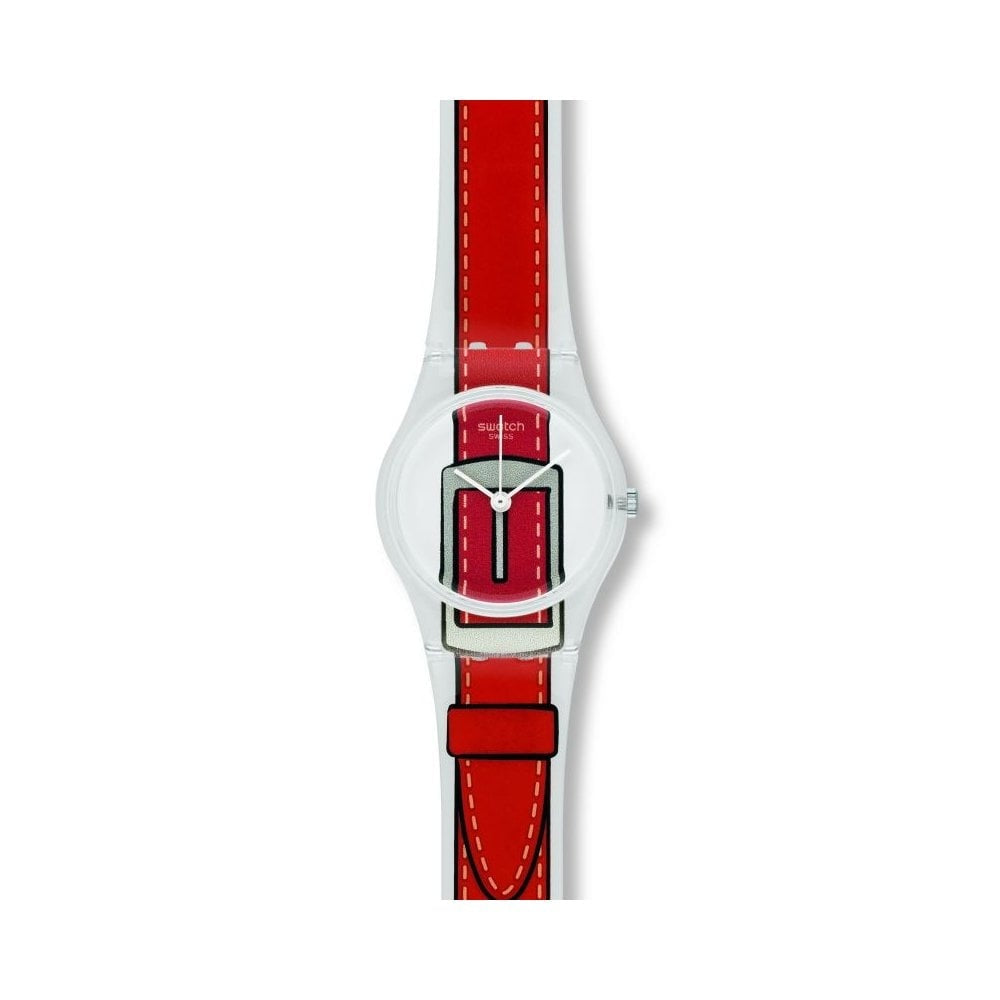SWATCH LADIES SWATCH FEEL MY SOUL RED & WHITE WATCH WITH PLASTIC RESIN STRAP