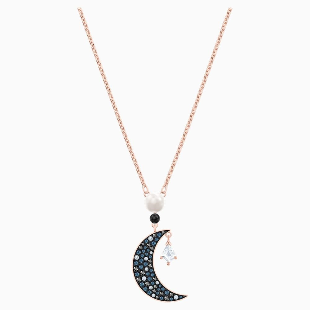 SYMBOLIC PENDANT, NIGHT SKY, MULTI-COLORED SWAROVSKI CRYSTALS, ROSE-GOLD TONE PLATED