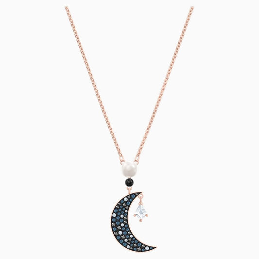 SYMBOLIC PENDANT, NIGHT SKY, MULTI-COLORED SWAROVSKI CRYSTALS, ROSE-GOLD TONE PLATED