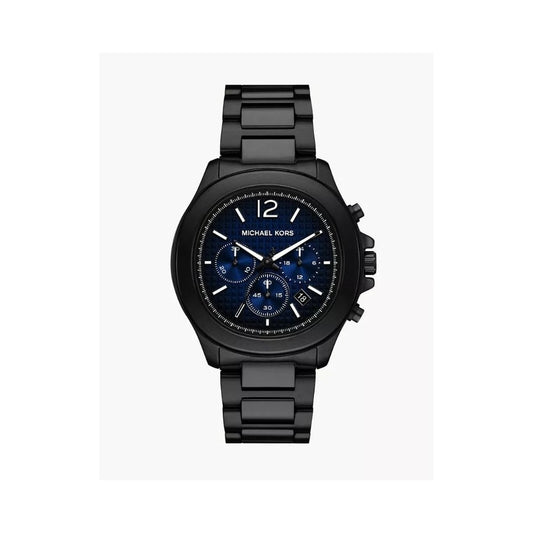 Sage, Chronograph, Black & Blue Dial, Gents Black Stainless Steel Watch