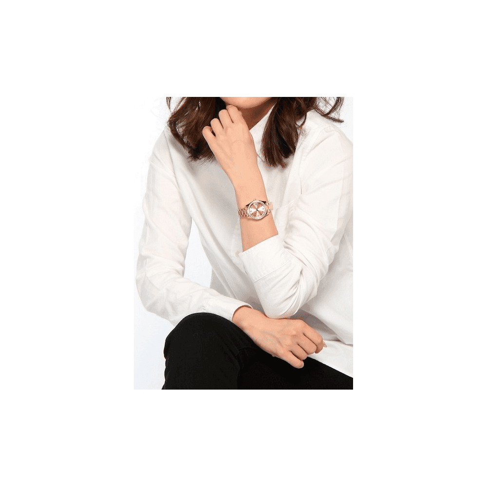 Scarlette Mini Three-Hand Date Rose Gold-Tone Stainless Steel Watch