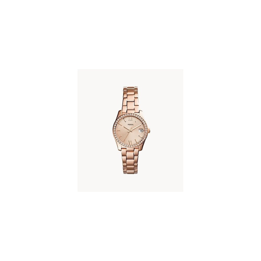 Scarlette Mini Three-Hand Date Rose Gold-Tone Stainless Steel Watch