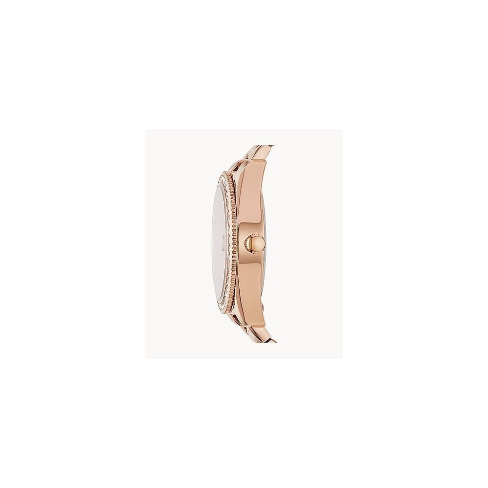 Scarlette Mini Three-Hand Date Rose Gold-Tone Stainless Steel Watch
