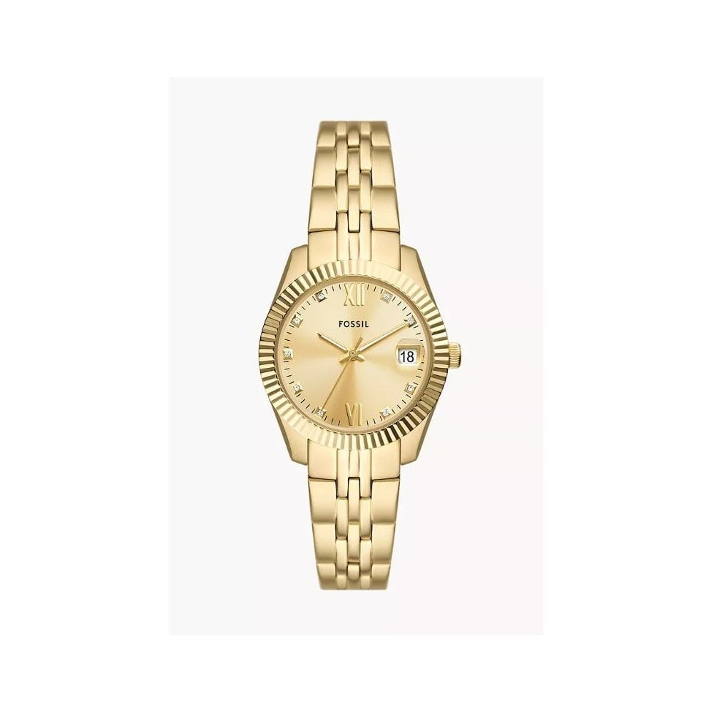 Scarlette Three-Hand, Date, Gold-Toned Ladies Stainless Steel Watch