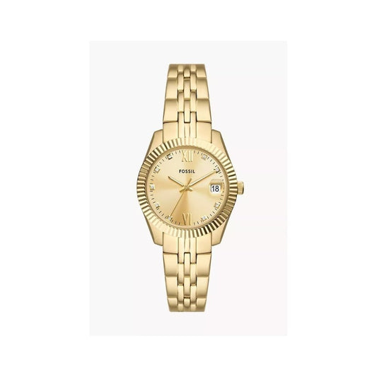Scarlette Three-Hand, Date, Gold-Toned Ladies Stainless Steel Watch