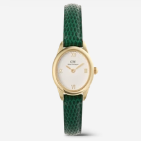 Daniel Wellington White Dial Ladies Green Lizard Leather Watch