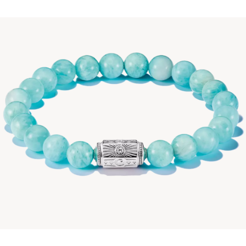 Silver Amazonite Bead Bracelet