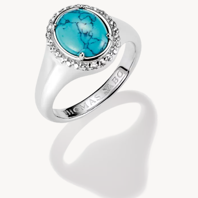 Silver Round Turquoise Ring