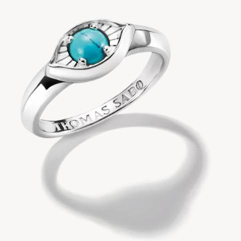 Silver Small Eye Thomas Sabo Ring with Turquoise Elyndra