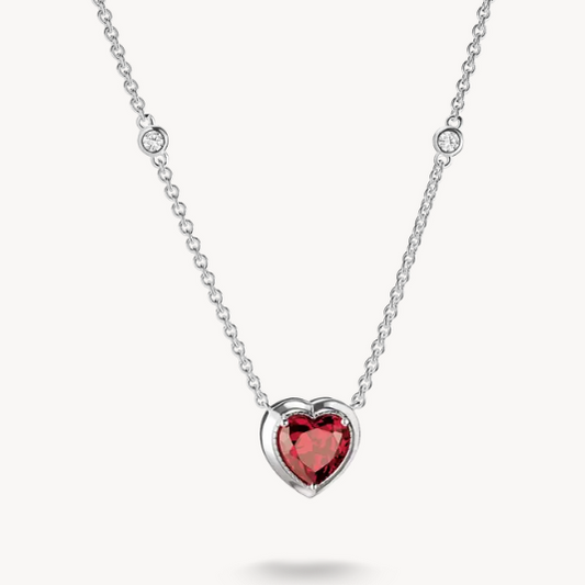 Silver Thomas Sabo Necklace with Red Heart Pendant Elyndra
