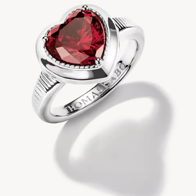Thomas Sabo Silver Ring with Red Heart Zirconia Stone Elyndra