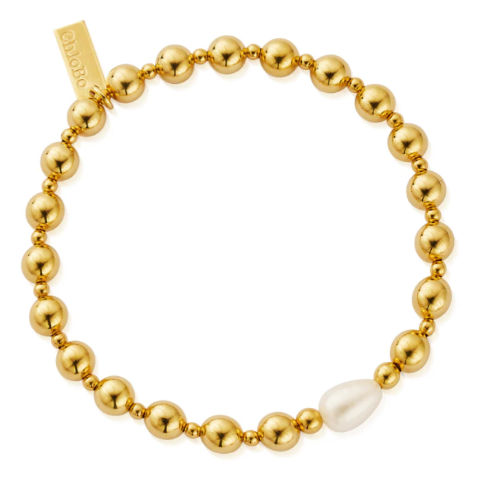 CHLOBO GOLD FEATURE PEARL BRACELET