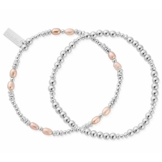 CHLOBO PINK PEARL SET BRACELETS