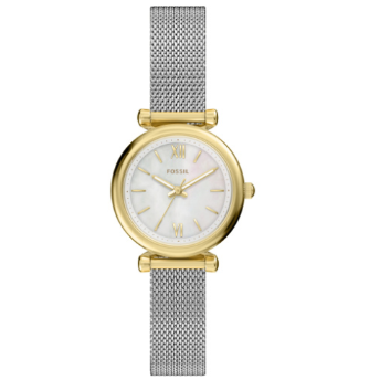 FOSSIL CARLIE LADIES TWO-TONED MESH WATCH