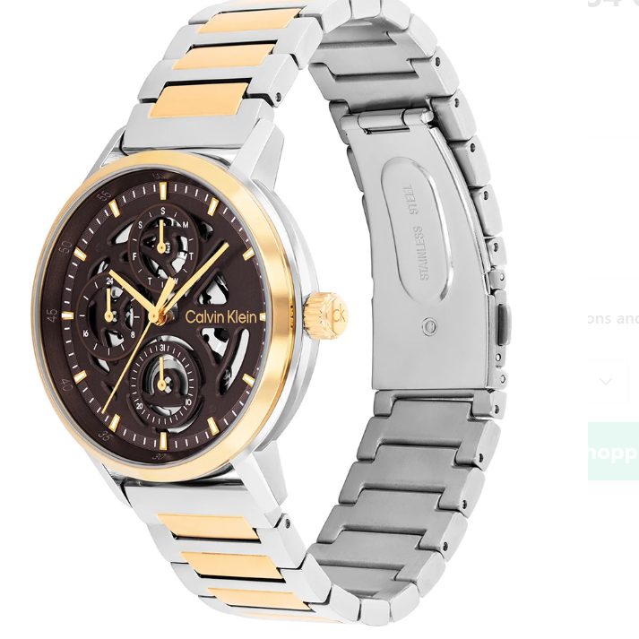 CALVIN KLEIN GAUGE BLACK CHRONO GENTS TWO-TONED WATCH