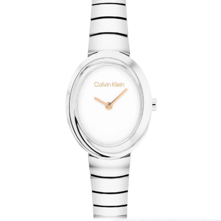 CALVIN KLEIN TWISTED BEZEL LADIES STAINLESS STEEL WATCH