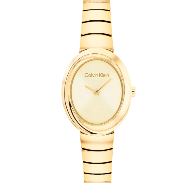 CALVIN KLEIN TWISTED BEZEL LADIES GOLD STAINLESS STEEL WATCH