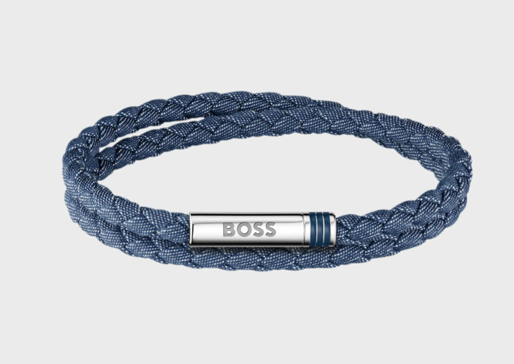 BOSS BLUE DOUBLE LEATHER BRACELET