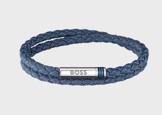 BOSS BLUE DOUBLE LEATHER BRACELET