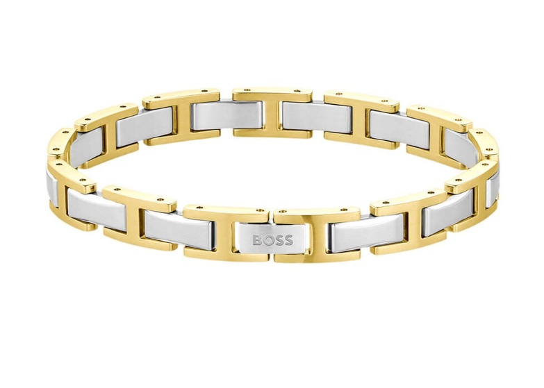 BOSS NOLAN GENTS TWO-TONED STEEL BRACELET