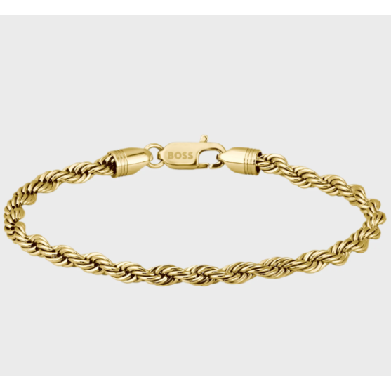 BOSS MYLES GENTS GOLD STAINLESS STEEL BRACELET