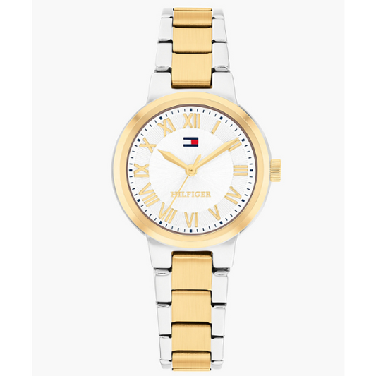 TOMMY HILFIGER TWO-TONED LADIES STAINLESS STEEL WATCH