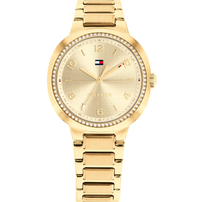 TOMMY HILFIGER LADIES GOLD STAINLESS STEEL WATCH