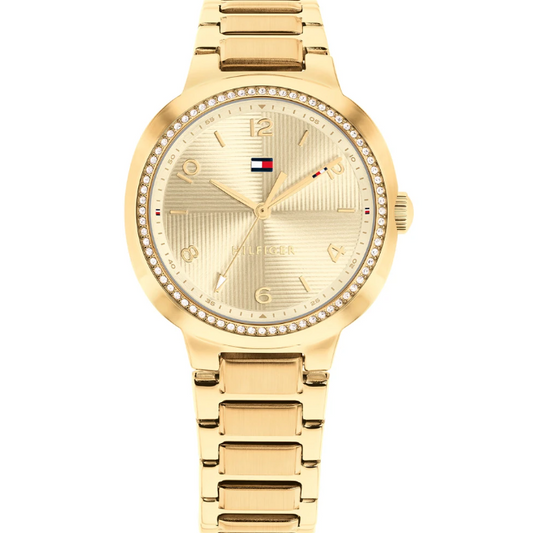 TOMMY HILFIGER LADIES GOLD STAINLESS STEEL WATCH