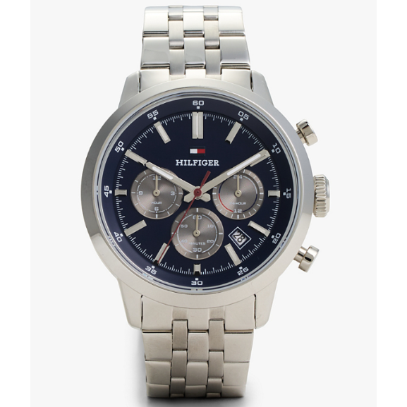 TOMMY HILFIGER BLUE CHRONO GENTS STAINLESS STEEL WATCH