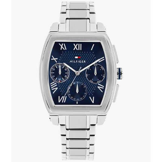 TOMMY HILFIGER OXFORD BLUE CHRONO GENTS STAINLESS STEEL WATCH